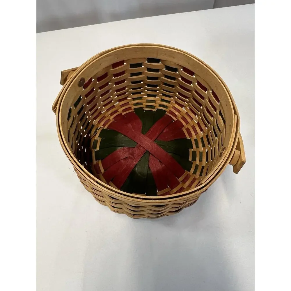 2003 Longaberger Christmas Collection Caroling Basket w/Liner & Protector